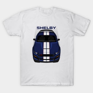 Ford Mustang Shelby GT350R 2015 - 2020 - Kona Blue - White Stripes T-Shirt